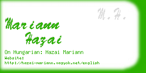 mariann hazai business card